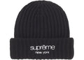Supreme Chunky Rib Classic Logo Beanie Black