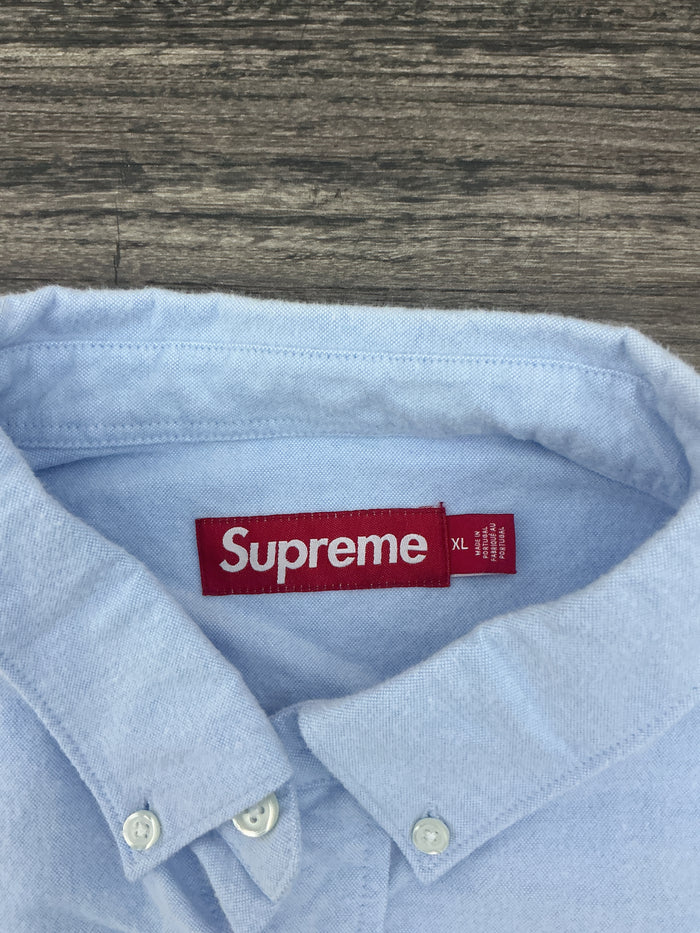 Supreme Flannel Oxford Shirt Light Blue