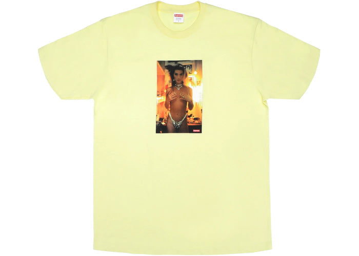 Supreme Nan Goldin Kim In Rhinestone Tee Pale Yellow