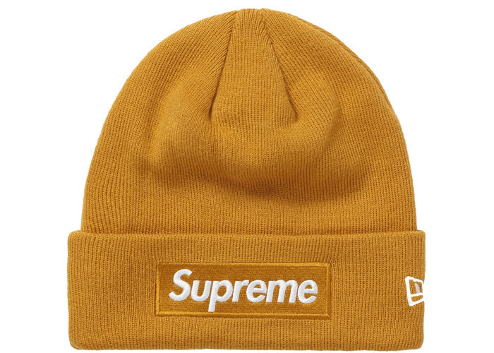 Supreme New Era Box Logo Beanie (FW21) Light Mustard