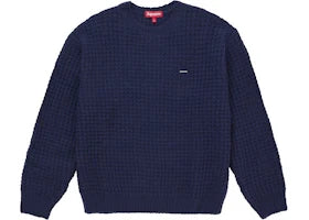 Supreme Small Box Waffle Sweater Navy