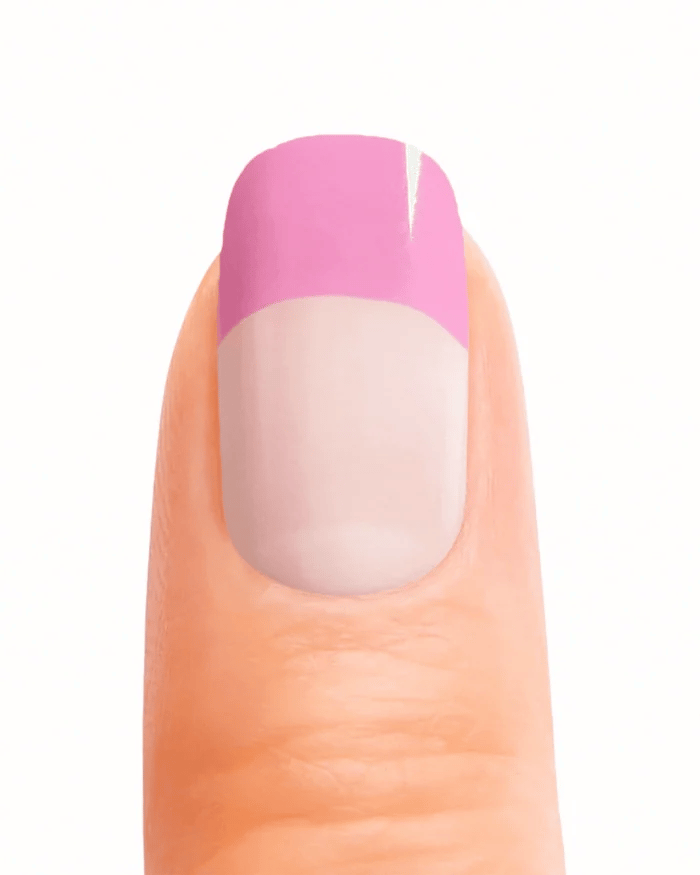 Stickers ongles en gel Geeli House Syan avec base blanche, étoiles de mer roses et fini brillant