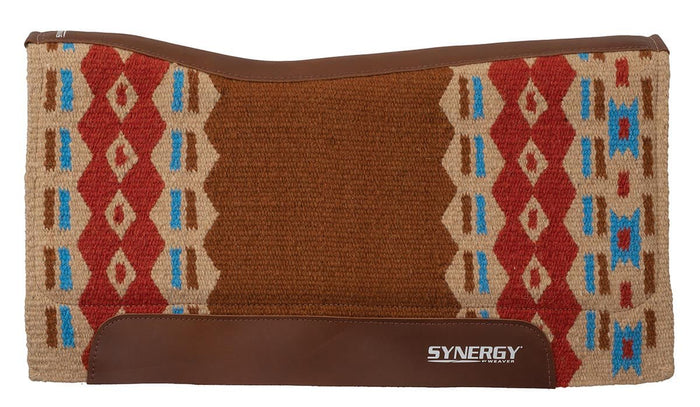Synergy Contoured Performance Buckstitch Saddle Pad - WLC2J8 - Bisque/Mustard - 3
