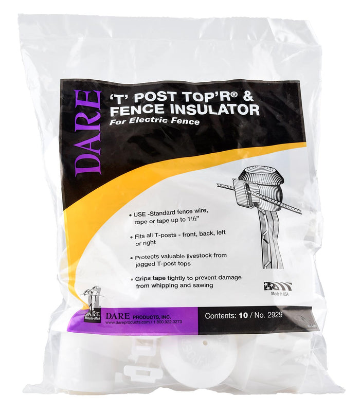 T - Post Top'Rs, 10 ct - D4TF - White - 3