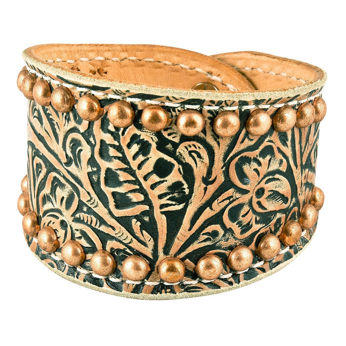 Tan Floral Cuff with Copper Spots - SANFS - 1