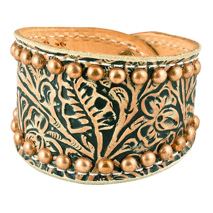 Tan Floral Cuff with Copper Spots - SANFS - 2