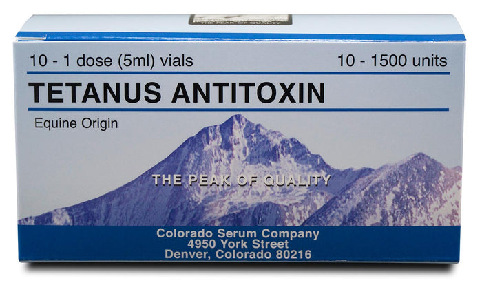 Tetanus Antitoxin Vaccine for Horses & Livestock - G5TB - 1,500 Units - 10 ct - 3