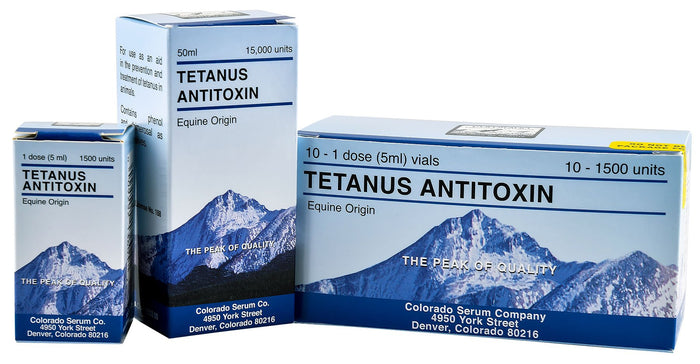 Tetanus Antitoxin Vaccine for Horses & Livestock - G5TC - 15,000 Units - Vial - 6