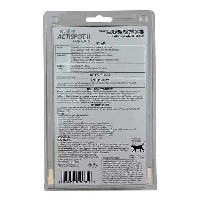 TevraPet Actispot II for Cats, 6 Month Supply - 004TVB-00071 - Over 9 lbs - 4