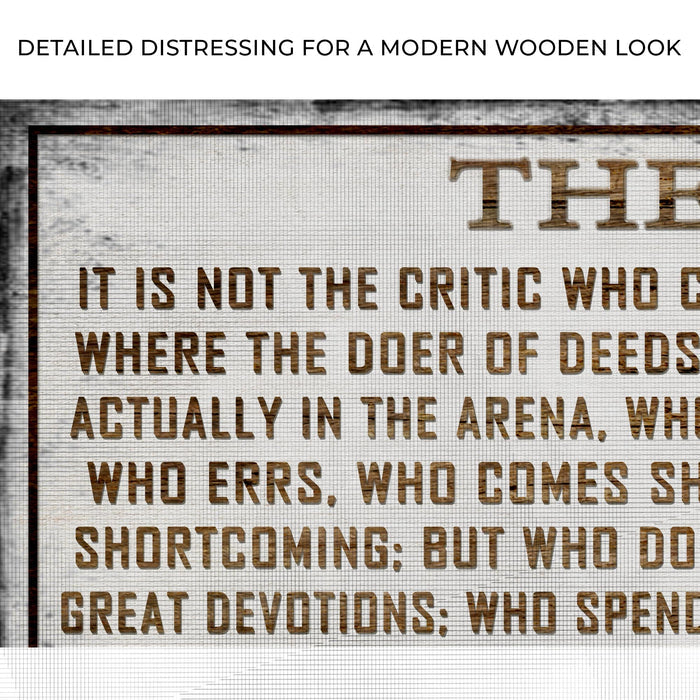 The Man In The Arena Sign VI Tailored Canvases