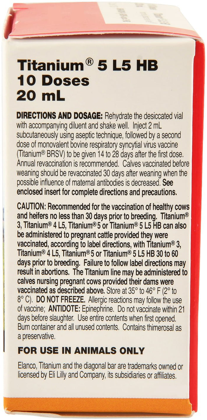 Titanium 5 L5 HB Cattle Vaccine - A2G3 - 10 Dose - 2