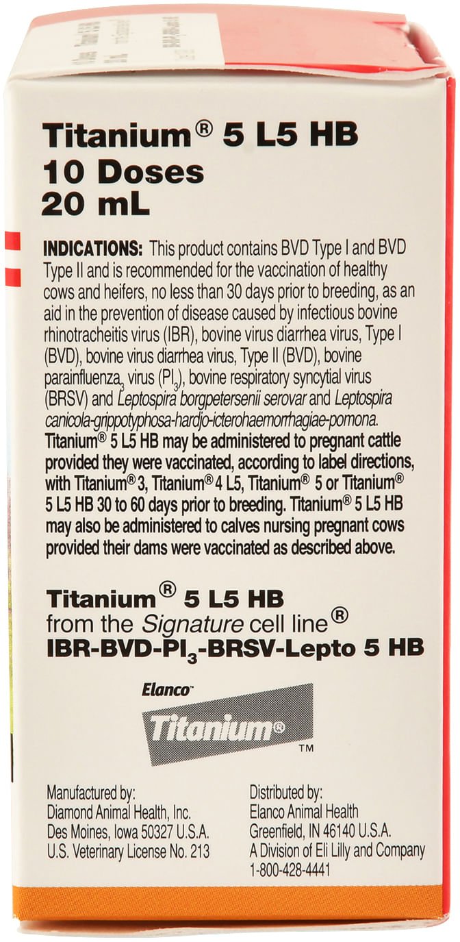 Titanium 5 L5 HB Cattle Vaccine - A2G3 - 10 Dose - 3