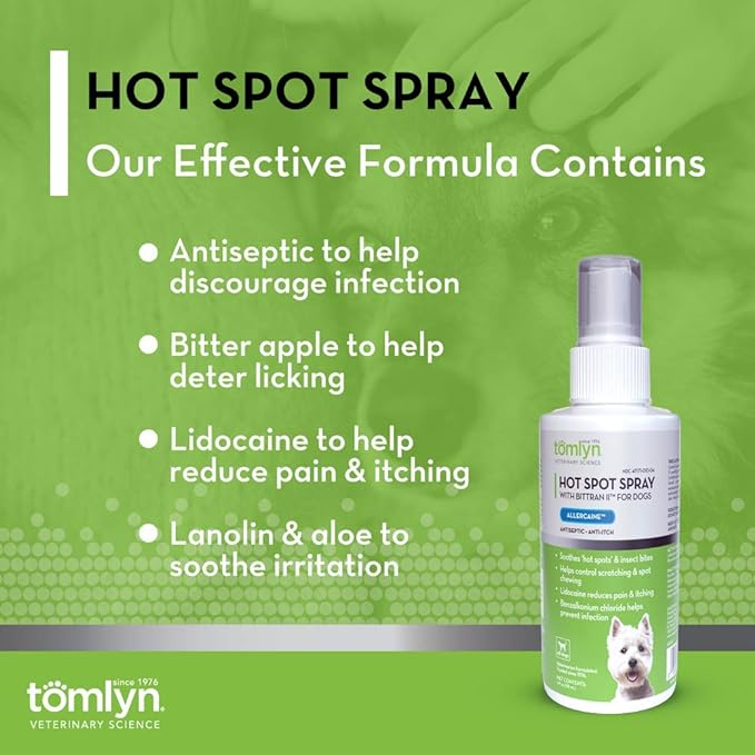 Hot Spot Spray (Allercaine) for Dogs with Bittran - T611 - 4 oz - 4