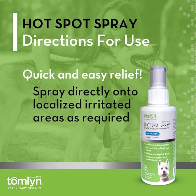 Hot Spot Spray (Allercaine) for Dogs with Bittran - T611 - 4 oz - 6