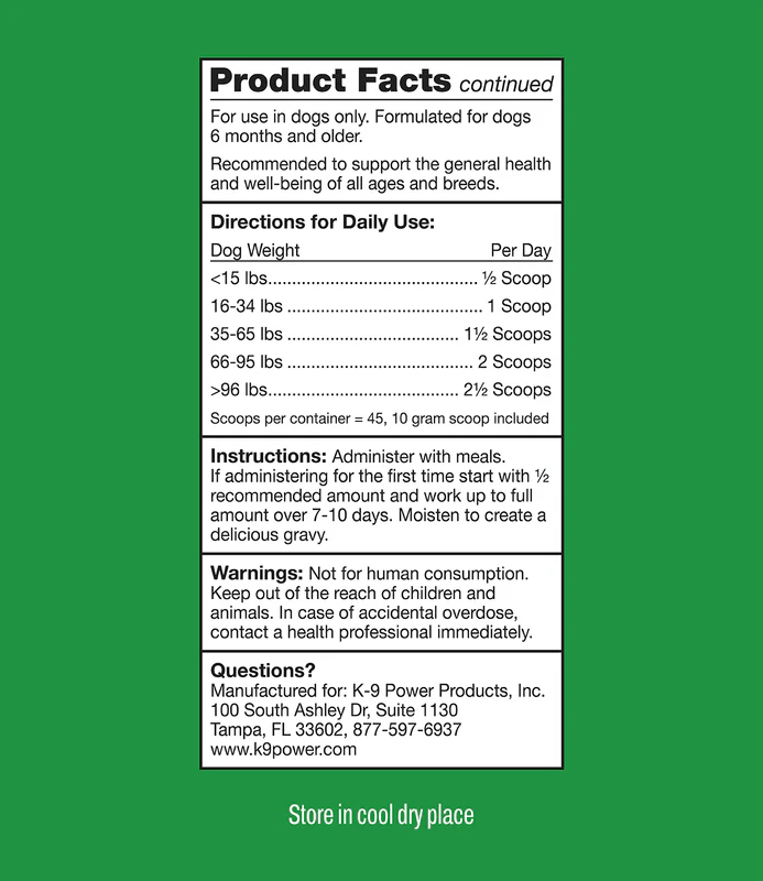 Total K9 Health Supplement for Dogs of All Ages - OGAK - 1 lb - 7