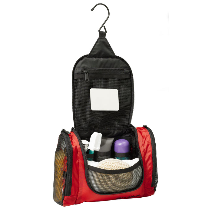 Red Traveling Toiletries Kit - open