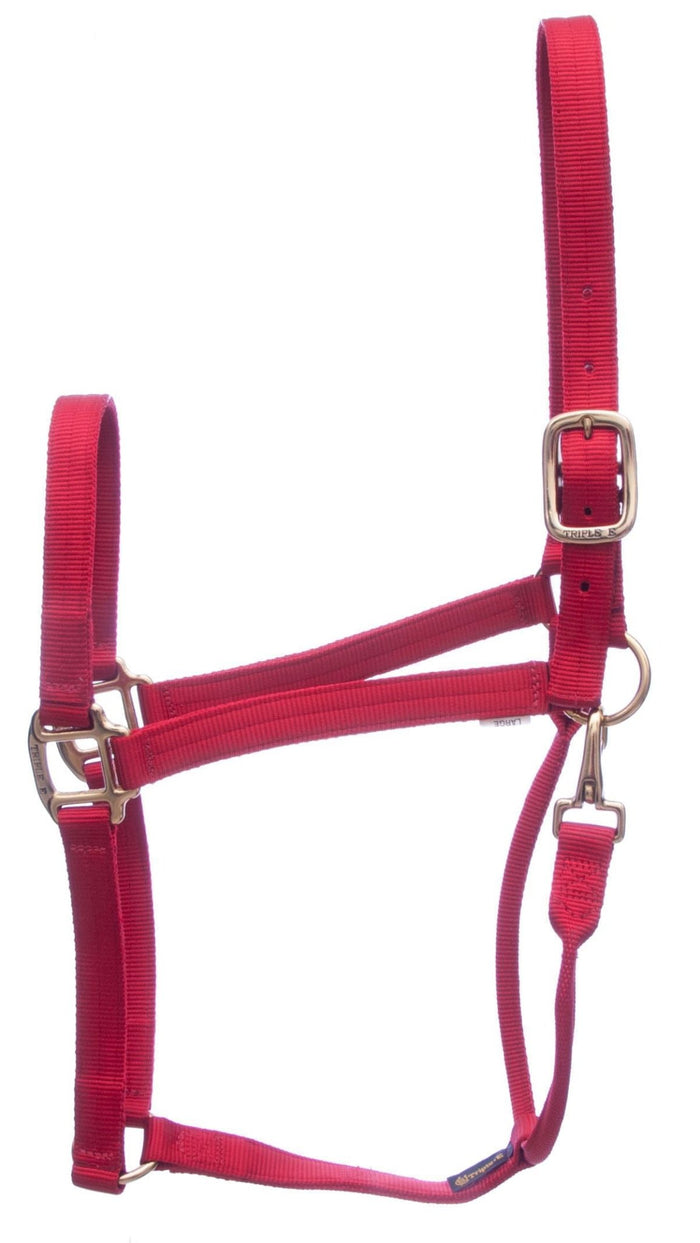 DUPLICATE - T3LA - Triple E Nylon Draft Horse Halter, Large (2000 - 2400 lb) - T3LG-DUPE - Red - 7