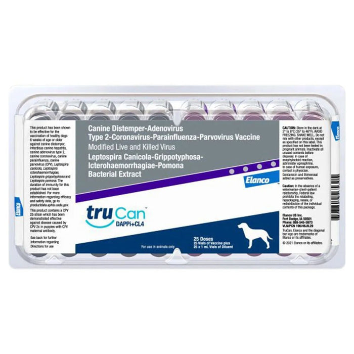 TruCan DAPPi+CL4 Dog Vaccine (formerly Duramune Max 5 - CvK/4L), 25 Single Doses - F7DB - 25 Dose - 1