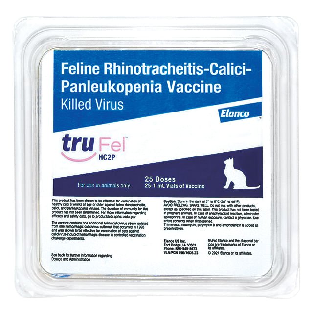 TruFel HC2P Feline Vaccine, 25 x 1 ml - G5VR - 25 x 1 mL tray - 1