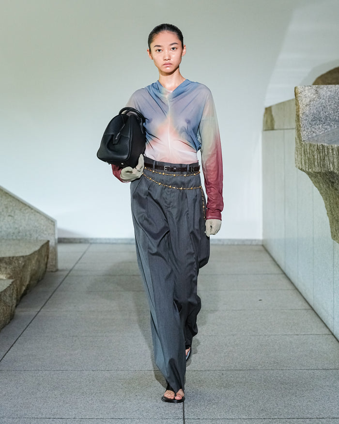 Twist-Waist Print Tops BRICK MULCH