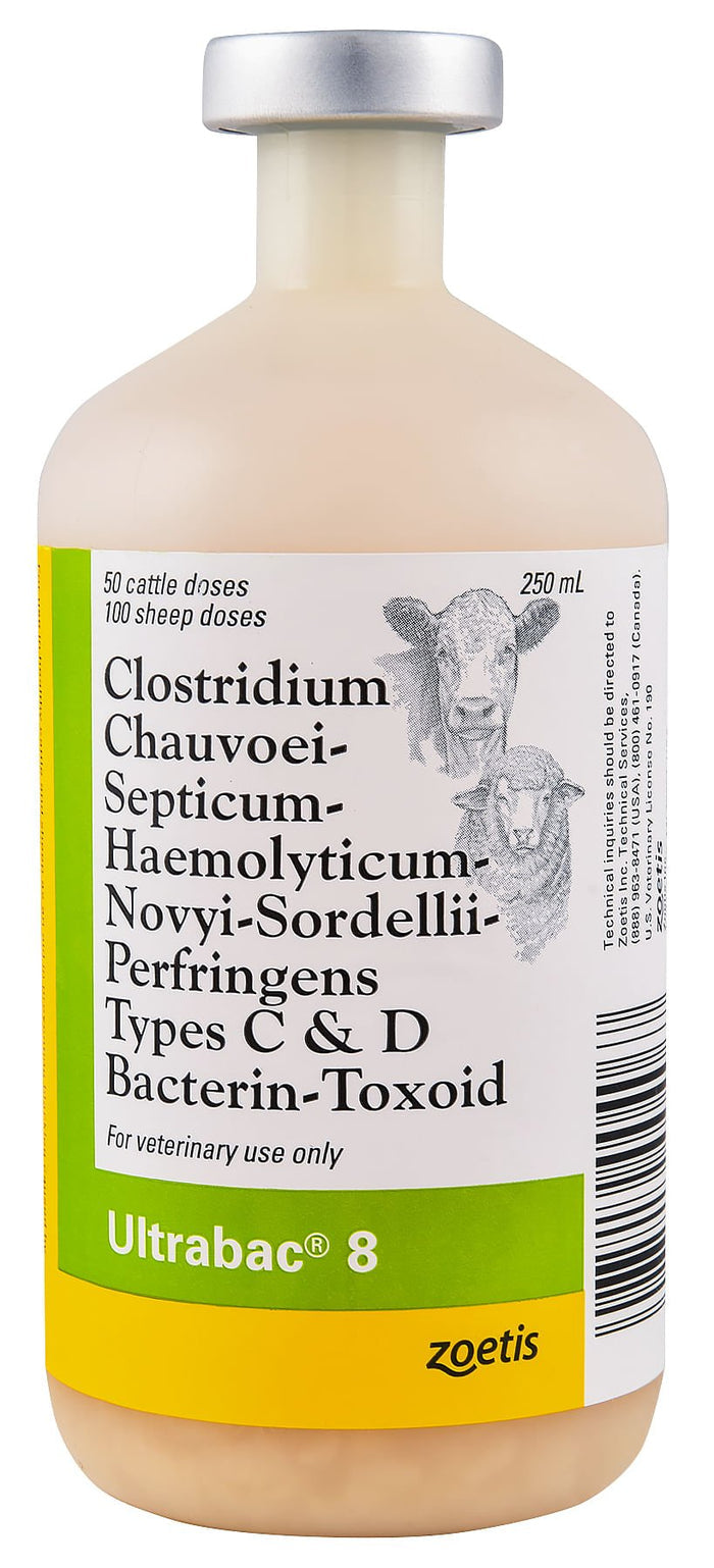 Ultrabac® 8 Blackleg Vaccine for Cattle & Sheep - N2UK - 50 Dose Vial - 8