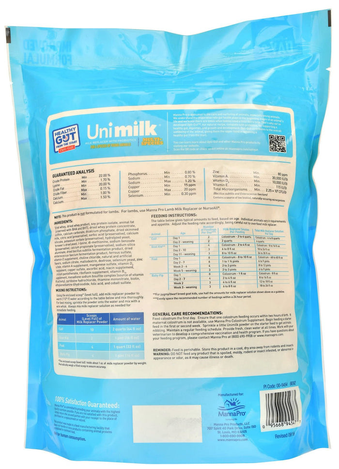 Unimilk Multi - Purpose Milk Replacer - CAU0 - 3 1/2 lbs - 5