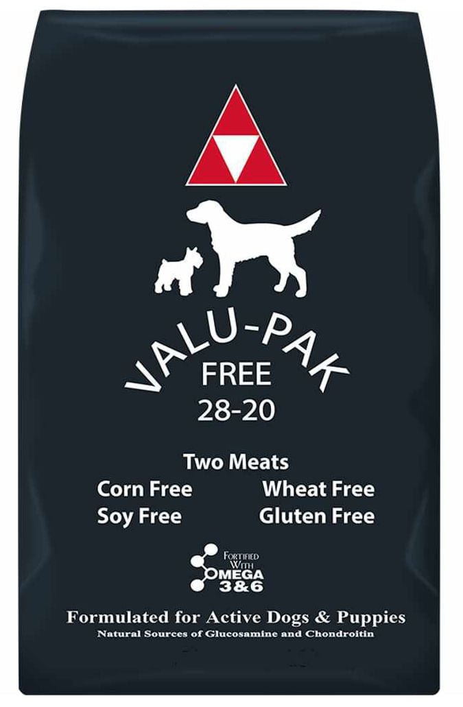 Valu - Pak Free 28 - 20 Performance Gluten Free Dry Dog Food for Active Dogs (Black Bag) - NWB1 - 50 lbs - 1