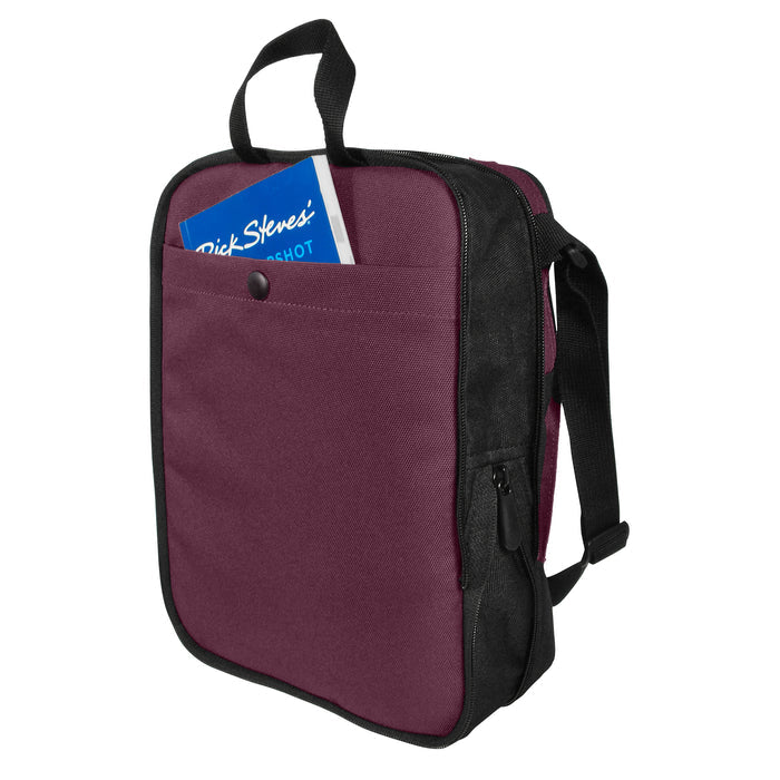 plum crossbody purse back