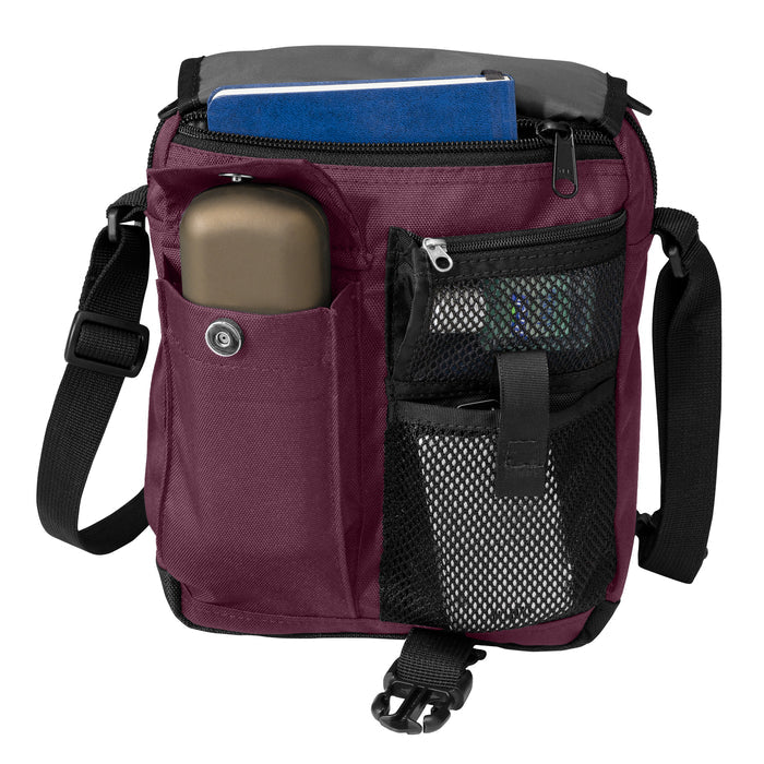 plum crossbody purse pockets