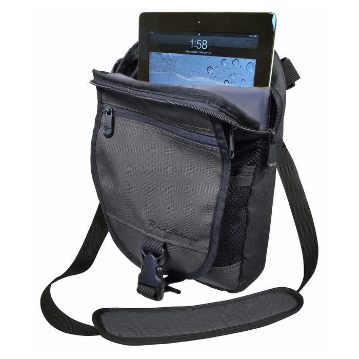 graphite crossbody purse open