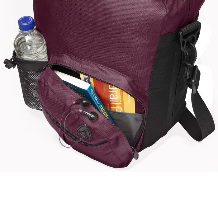 plum veloce shoulder bag pocket