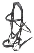 Velociti Rolled Padded Cavesson Bridle - SEP1QF - Black - Cob - 1