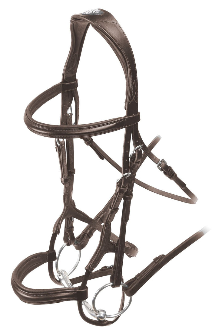 Velociti Rolled Padded Cavesson Bridle - SEP1QJ - Havana - Cob - 8
