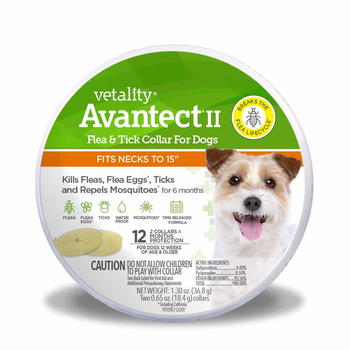 Vetality Avantect II Flea & Tick Collar for Dogs, 2 pack - TVB26 - Small/Medium - 1