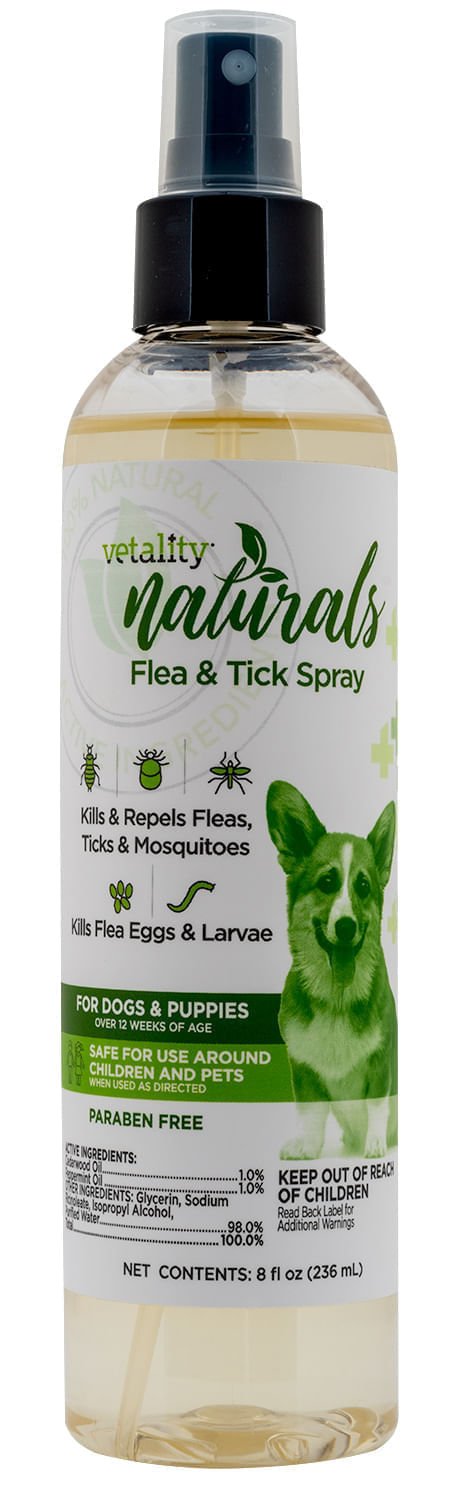 Vetality Naturals Flea & Tick Spray for Dogs, 8 oz - TVB2A - 1