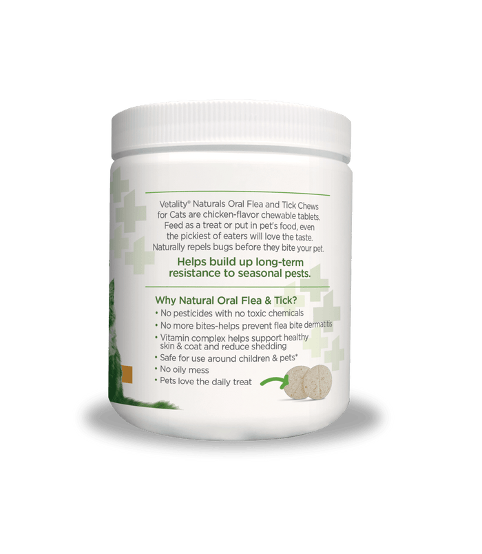 Vetality Naturals Oral Flea & Tick Chews for Cats, 120 ct - TVB2J - Chicken - 3