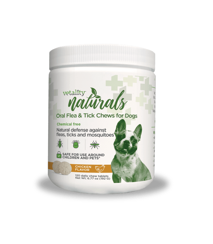 Vetality Naturals Oral Flea & Tick Chews for Dogs, 120 ct - TVB2H - Chicken - 1