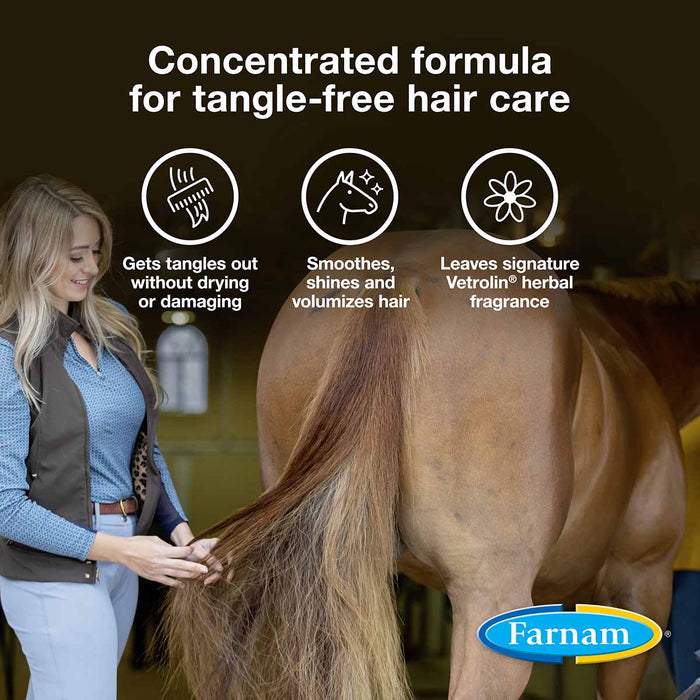 Vetrolin Detangler & Conditioner for Horse Manes & Tails, 12 oz - FAVD - 4
