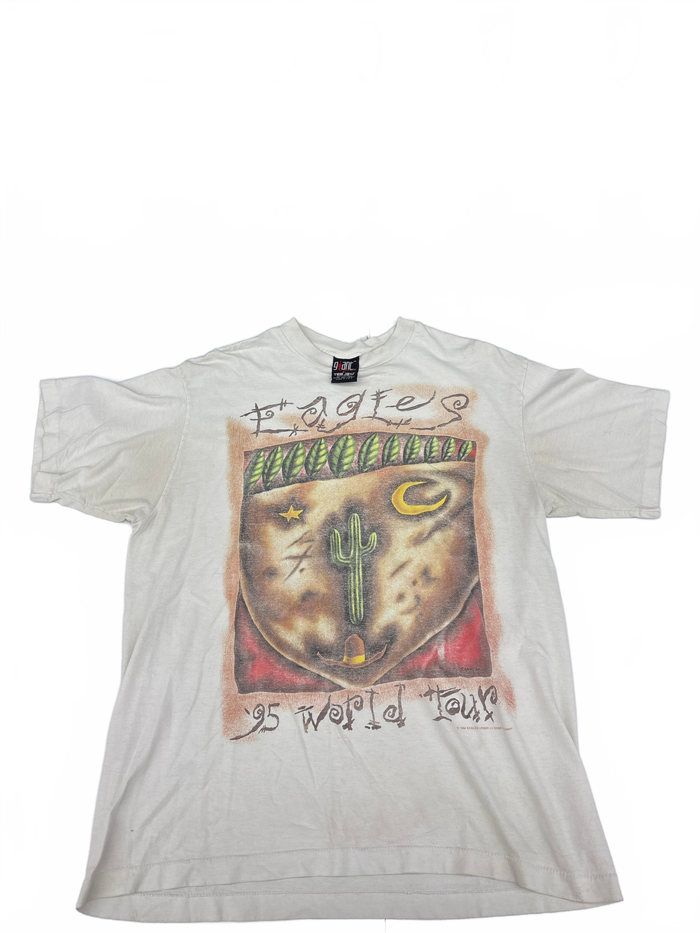 Vintage EAGLES 1994 World Tour Adult VINTAGE T-Shirt Large cactus art hotel california