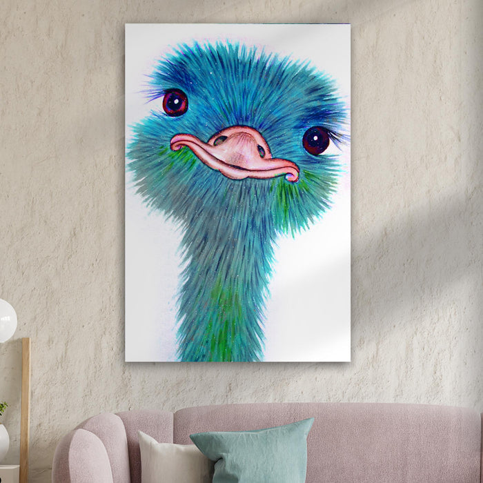 Watercolor Ostrich Canvas Wall Art Tailored Canvases
