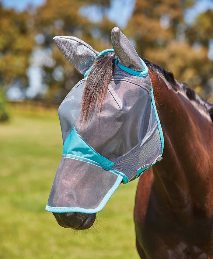 Weatherbeeta ComFITec Deluxe Fine Mesh Horse Fly Mask with Ears & Nose - KO1P6 - Full - 1