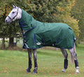 Weatherbeeta ComFITec Plus Dynamic II Detach - A - Neck Heavy Turnout Blanket for Horses, 1200D, 360 Gram - 0V5GP - 69 in - Hunter Green with Navy Trim - 1
