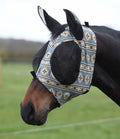 Weatherbeeta Deluxe Stretch Bug Eye Saver Horse Fly Mask with Ears - KO1PW - Grey Navajo - Full - 1