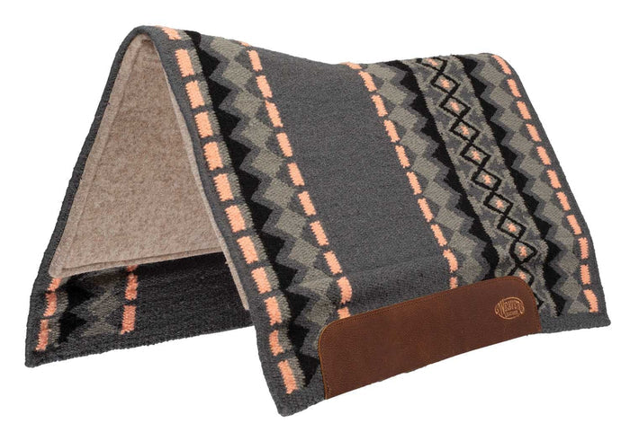 Weaver Flex Contour Wool Blend Felt Saddle Pad, Amarillo - WLC2MK - Charcoal/Black/Peach - 6