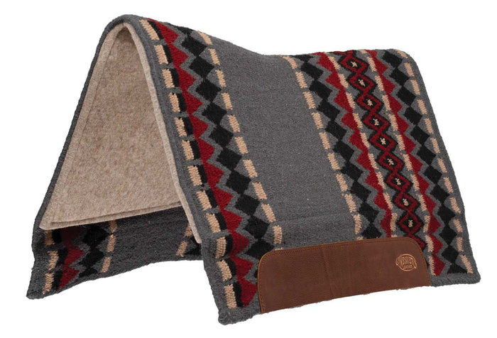 Weaver Flex Contour Wool Blend Felt Saddle Pad, Amarillo - WLC2MN - Charcoal/Black/D Red - 9