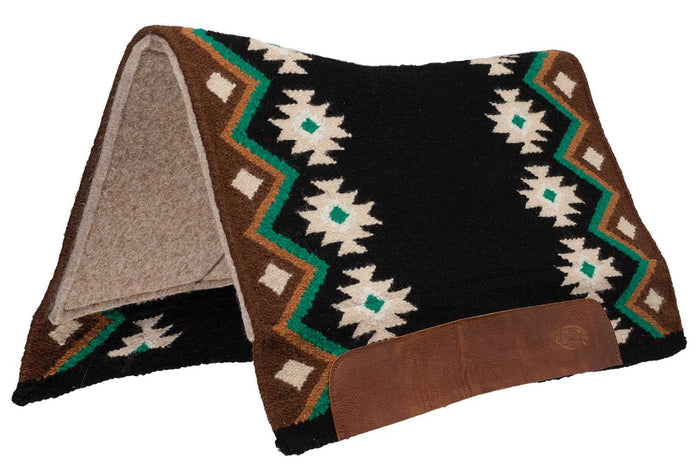 Weaver Flex Contour Wool Blend Felt Saddle Pad, Rio - WLC2MU - Black/Choc/Kelly Grn - 6