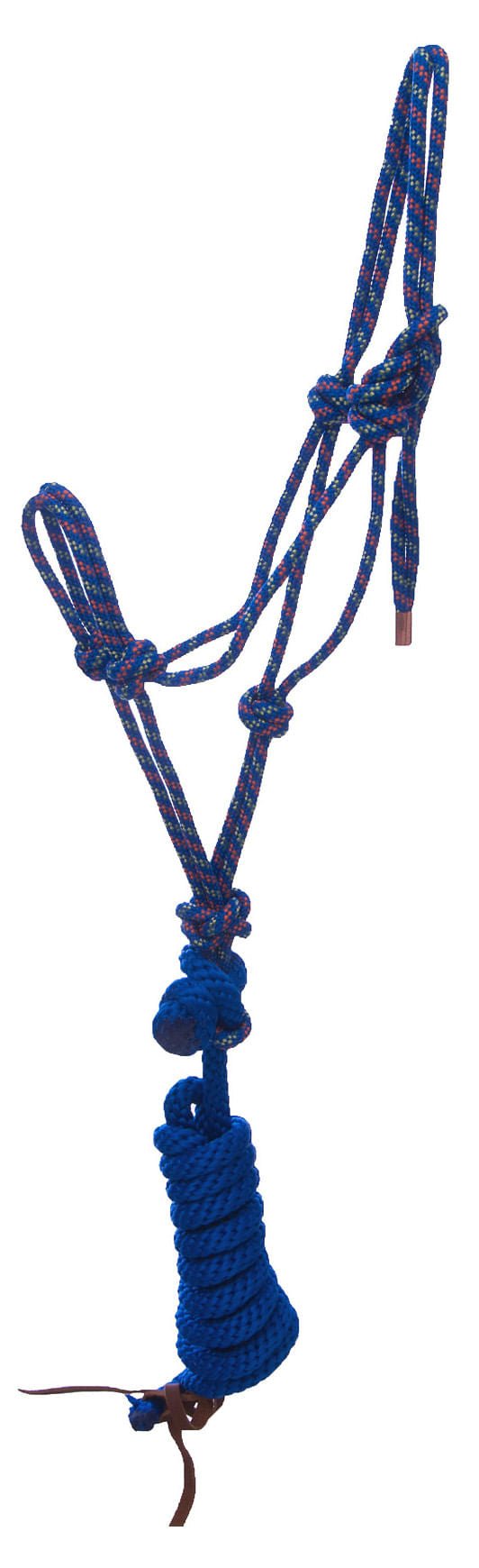 Weaver Leather Diamond Braid Rope Halter with Lead - WLCGA - Blue/Orange/Lime - 15