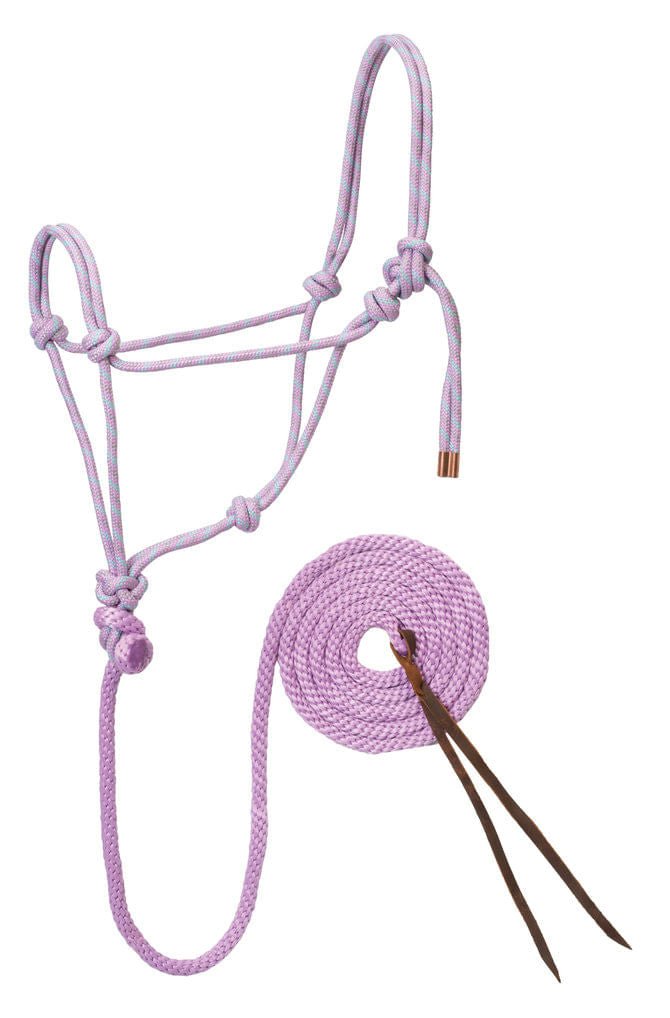 Weaver Leather Diamond Braid Rope Halter with Lead - WLCGD - Lavender/Mint/Gray - 22