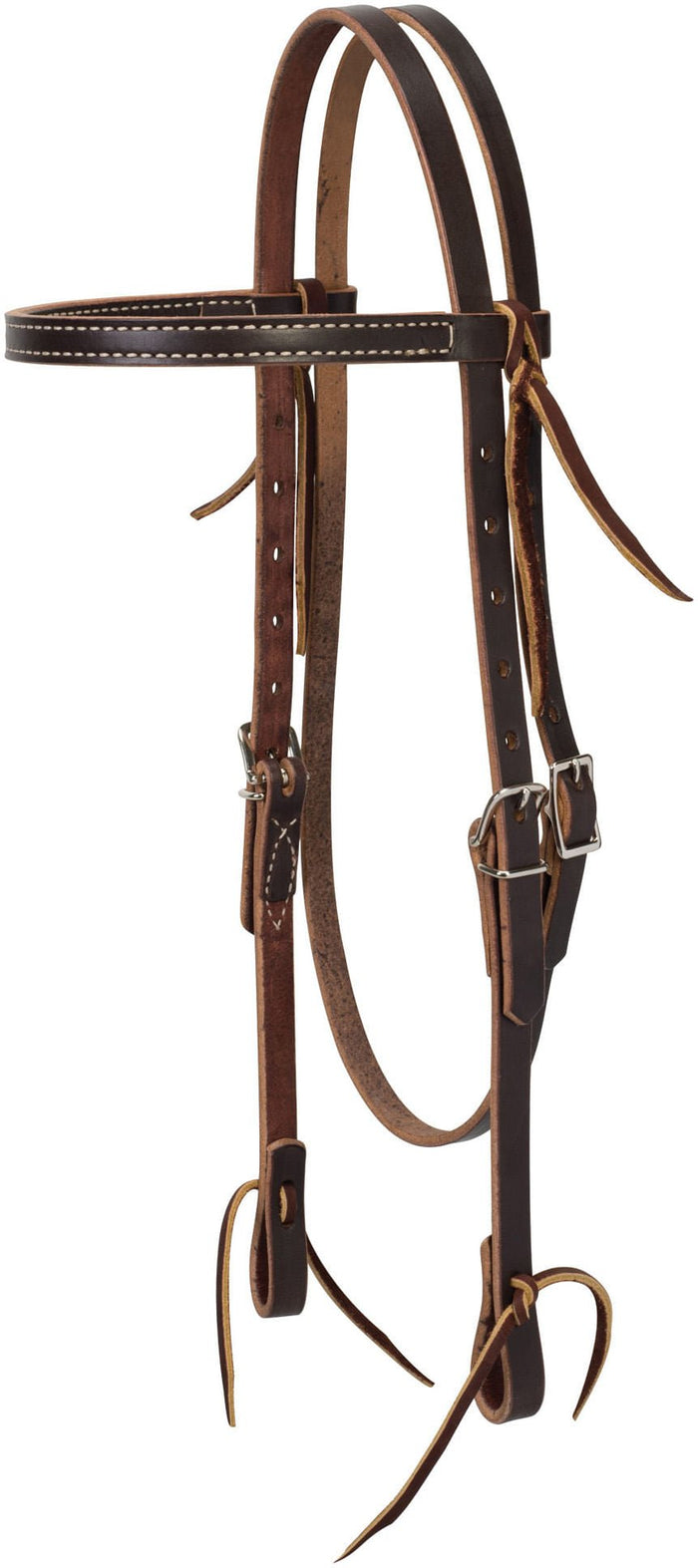 Weaver Turquoise Cross Skirting Leather Browband Horse Headstall - WLC1D4 - Medium Brown - 1