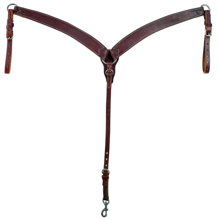 Weaver Working Cowboy Harness Leather Contoured Breast Collar with Stainless Steel Hardware - W22Y - 1